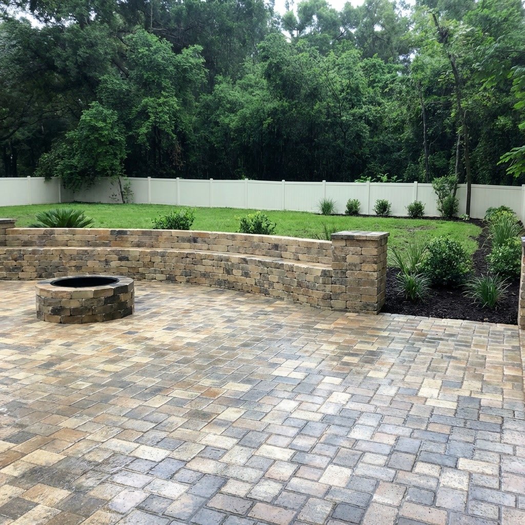 Paver Patio with Fire Pit — Lutz, FL