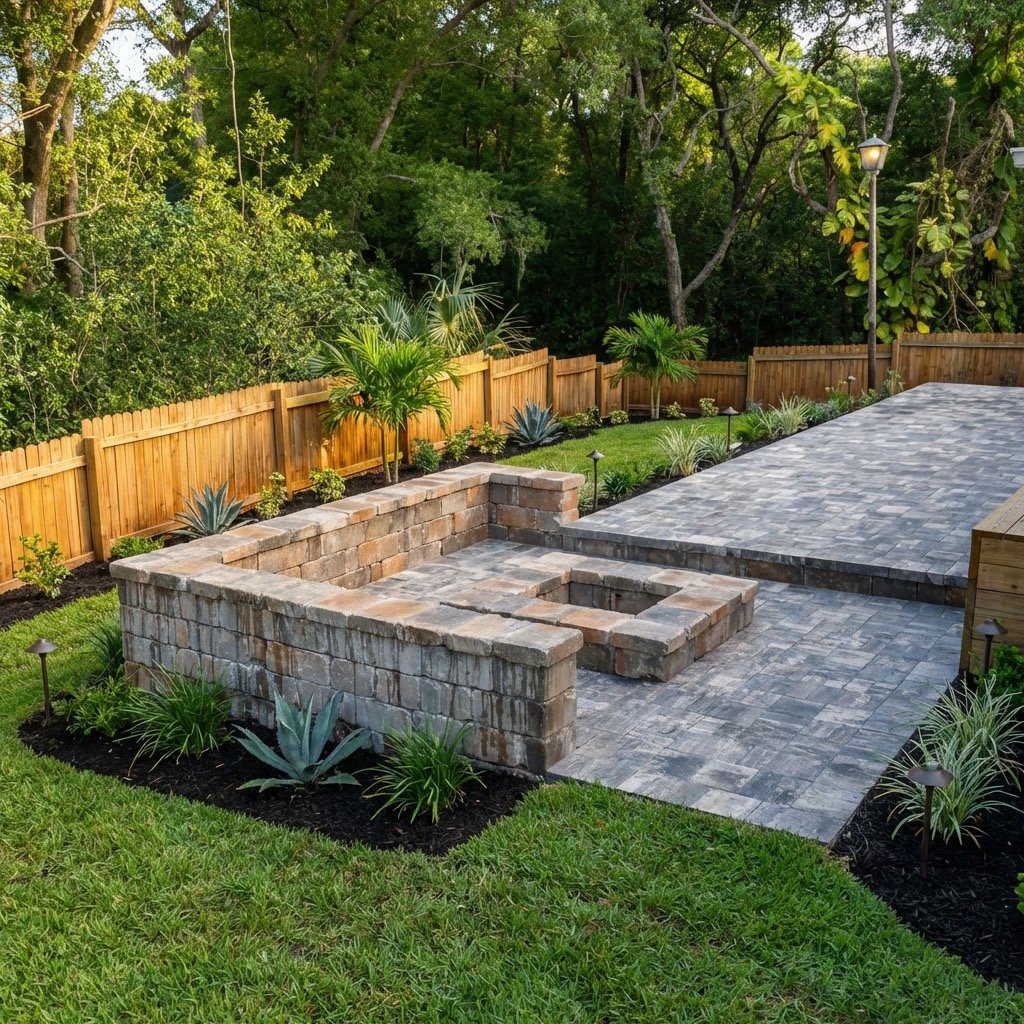 Outdoor Patio with Stone Seating — Tampa Bay, FL